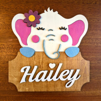 Little Kid's Door Sign - Elephant