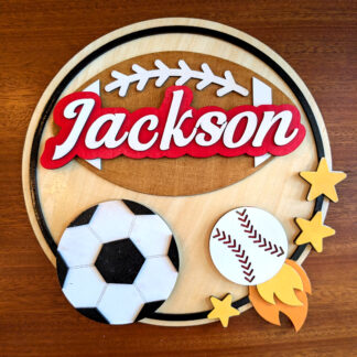 Multi Sport Kid's Door Sign