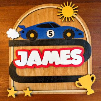 Racecar Kid's Door Sign
