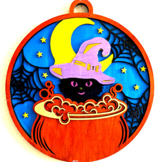 Halloween Cauldron Kitty