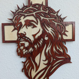 Jesus Crowned Cross in Cherry